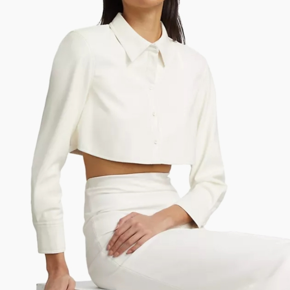 ALICE + OLIVIA Vegan Leather Shirt - Picture 2 of 5